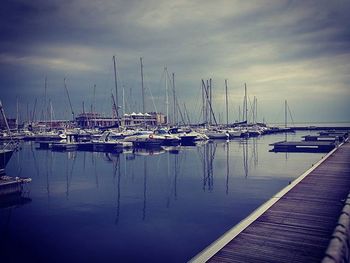 Boats in harbor