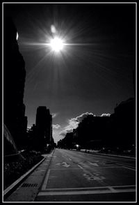 View of road at sunset