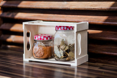 Close-up of food on table