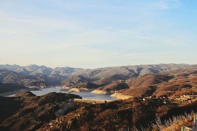 Scenic view of mountains against sky