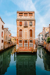 Reflection of buildings in water