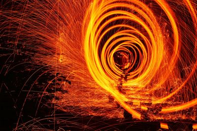 Full frame shot of light painting at night