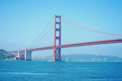 Suspension bridge over sea