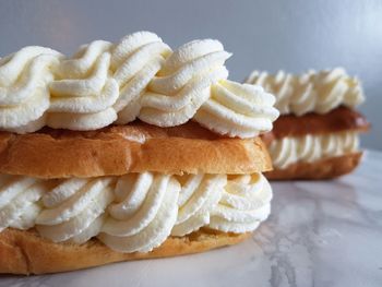 Close-up of cake on table