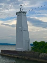 Low angle view of sea against sky