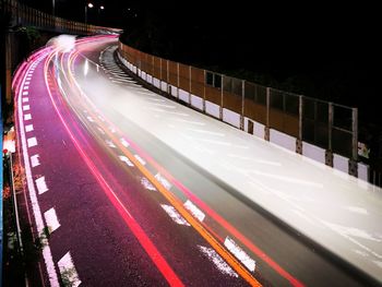 Light trails on highway at night