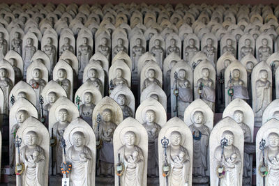 Sculpture of statues in temple