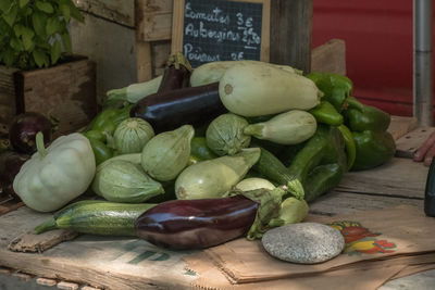 Close-up of vegetables on table