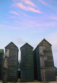 Low angle view of building against blue sky