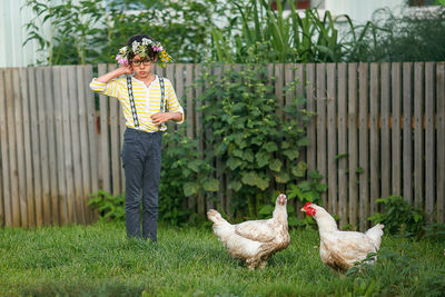 View of man standing in yard