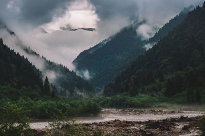 Scenic view of mountains against sky