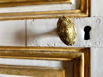 Close-up of metal door