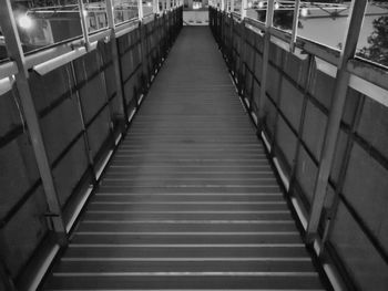 High angle view of empty footbridge