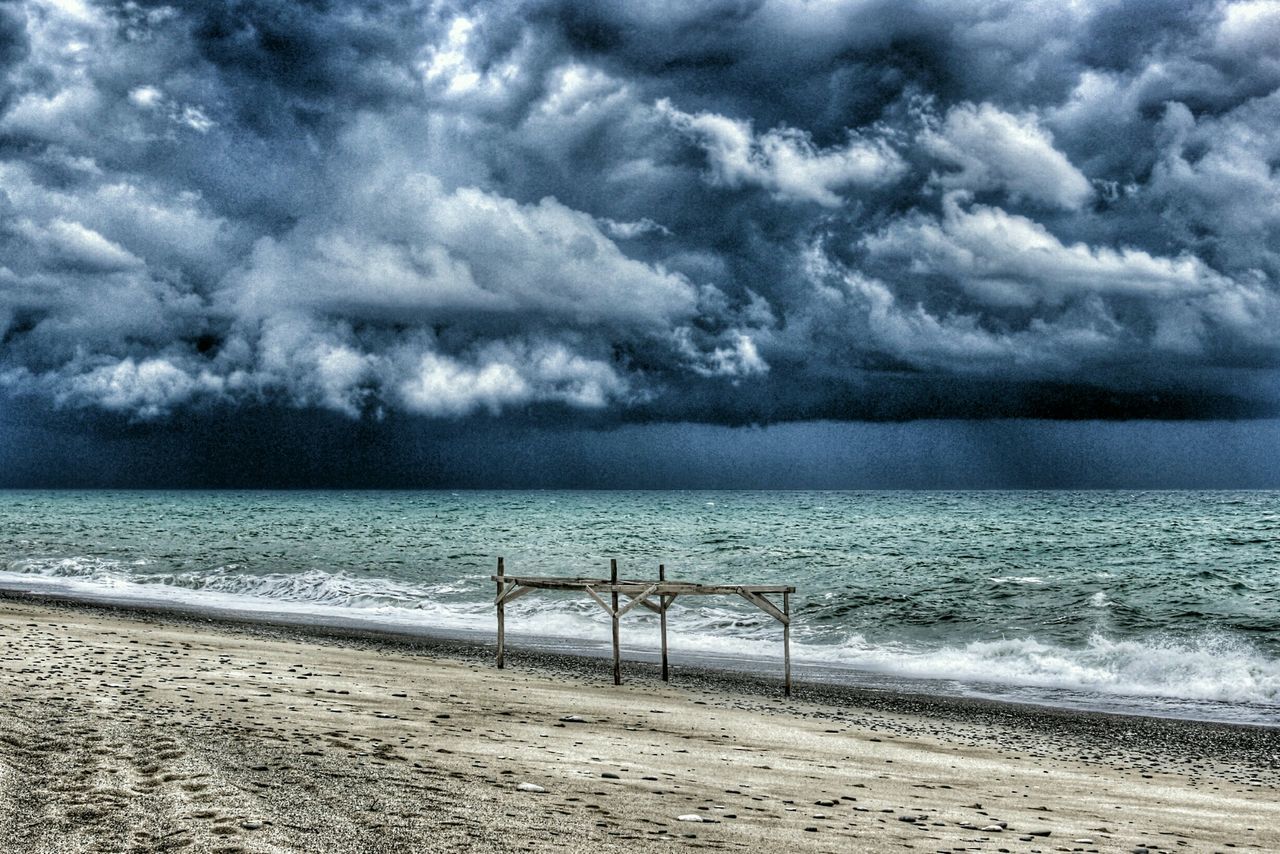 sea, beach, sky, horizon over water, water, cloud - sky, shore, cloudy, scenics, tranquil scene, sand, tranquility, beauty in nature, nature, cloud, weather, wave, idyllic, overcast, coastline