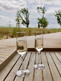 Glass of water on table