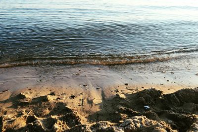 Close-up of waves on beach