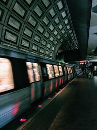 Blurred motion of subway station