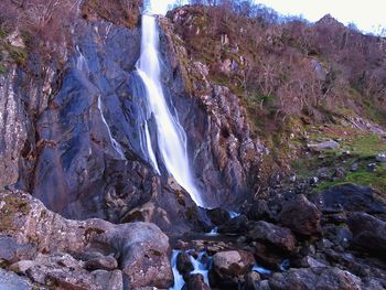 Scenic view of waterfall