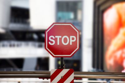 Close-up of stop sign