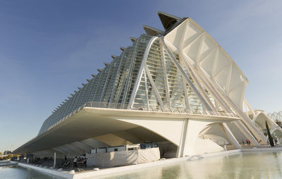 Low angle view of modern building against sky