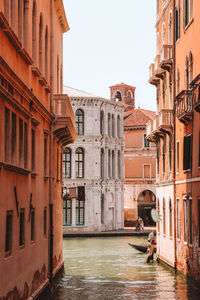 Canal passing through buildings