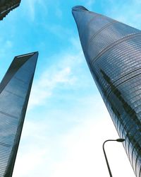 Low angle view of modern building against sky