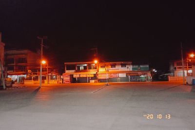 Illuminated building at night