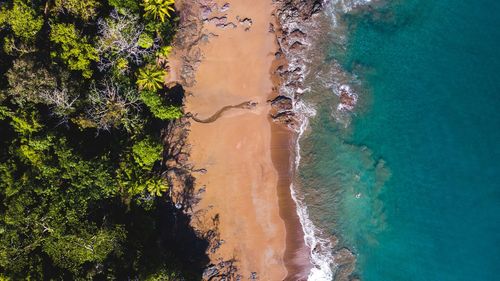 High angle view of beach