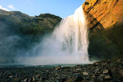 Scenic view of waterfall