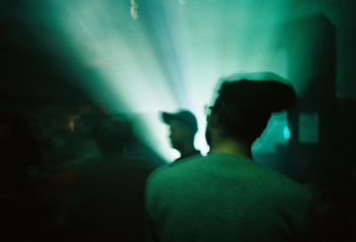 Rear view of silhouette man