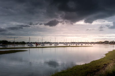 Boats in harbor