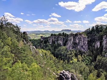 Scenic view of landscape against sky sächsische schweiz