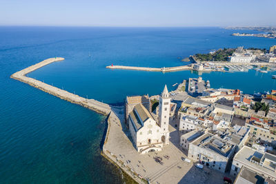 High angle view of sea against sky