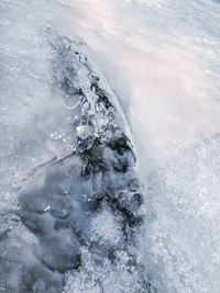 Close-up of ice on sea