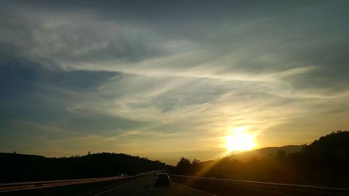 View of road at sunset