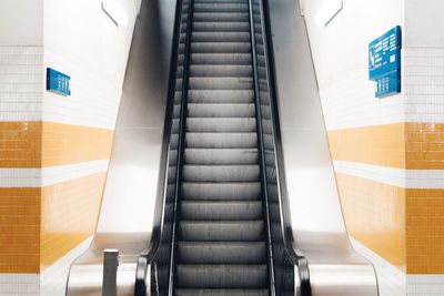 High angle view of stairs