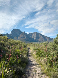 Scenic view of mountains against sky