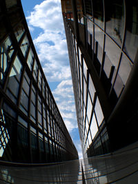 Low angle view of modern building against sky