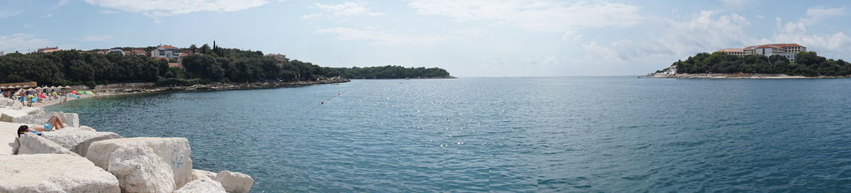 Panoramic view of adriatic sea in pula town