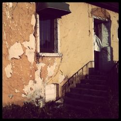 View of staircase in front of building