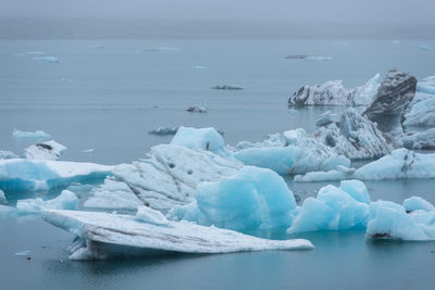 Scenic view of frozen lake