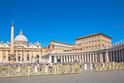 View of historical building against blue sky