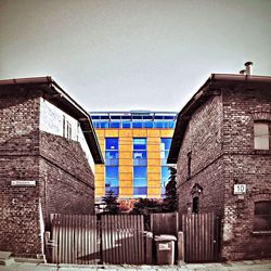 Low angle view of building against clear sky