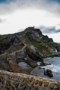 Scenic view of rock formations against sky