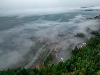 Aerial view of landscape against sky