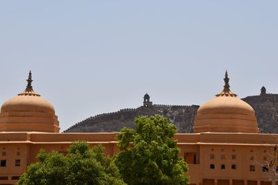 Exterior of temple against clear sky