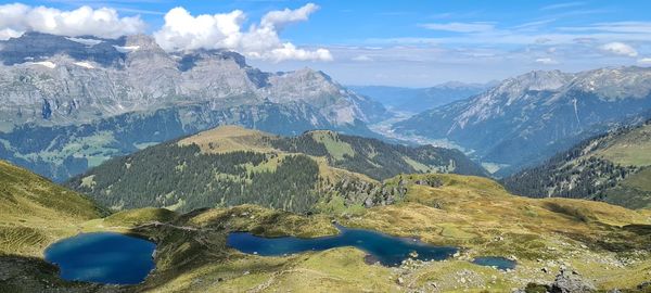 Panoramic view of mountains against sky