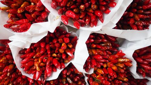 Full frame shot of red peppers