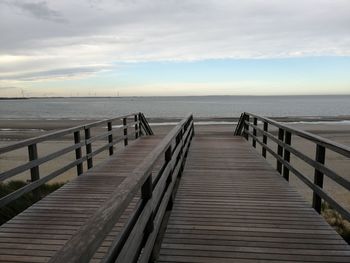 Pier over sea against sky