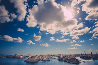 View of sea against cloudy sky